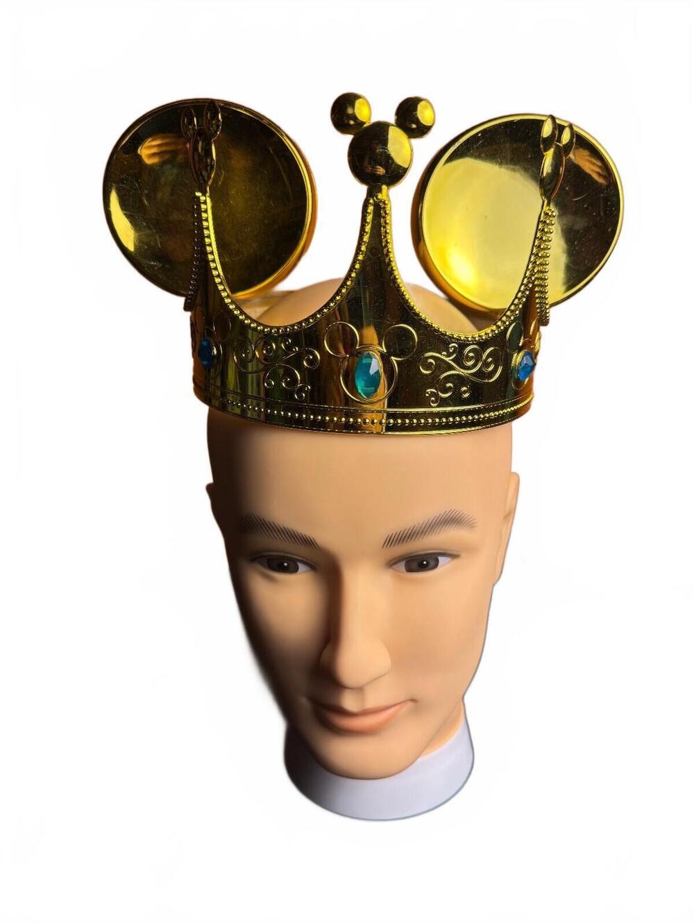 Plastic Disney Golden Crown with Mickey Mouse Ears Costume party